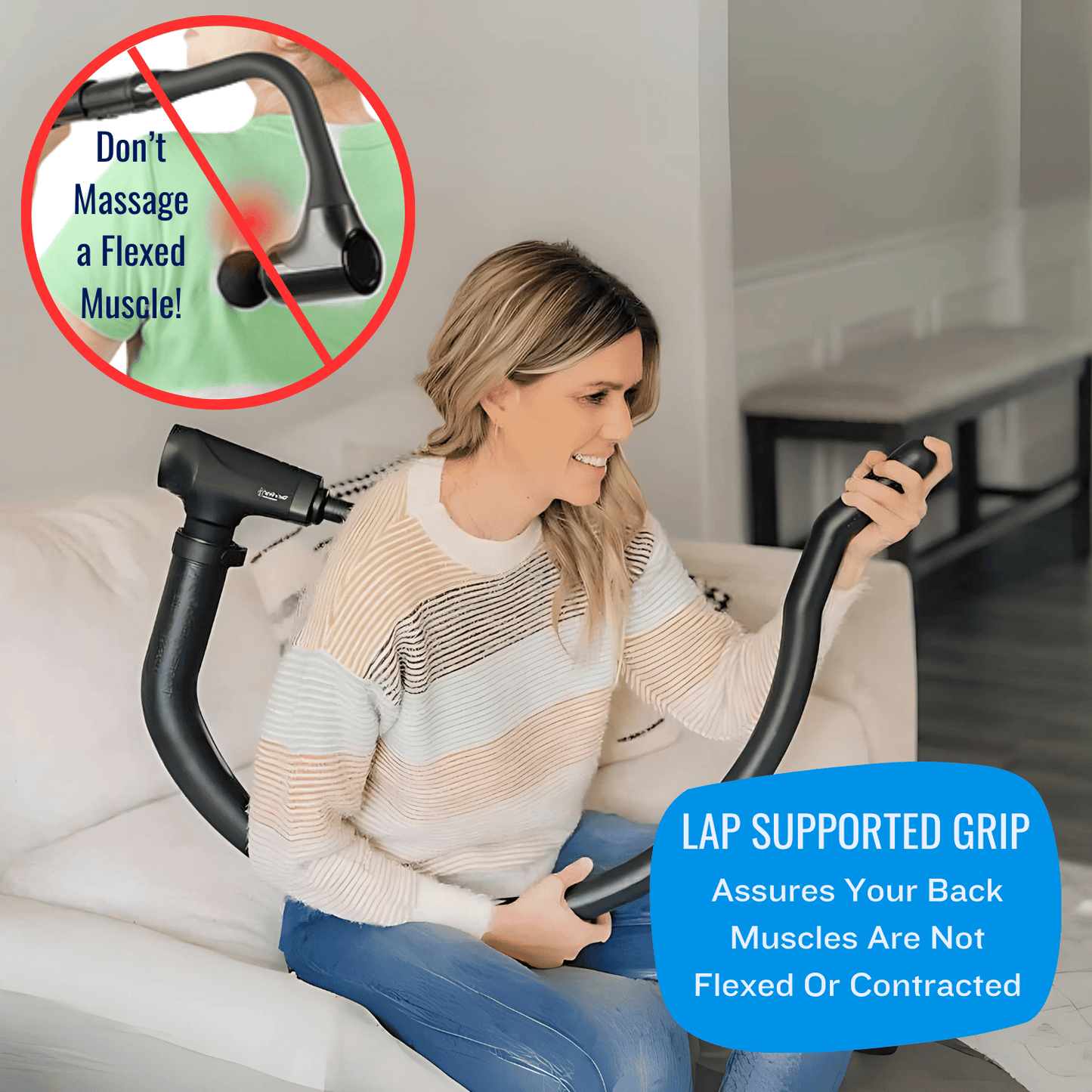 TherapyGrip Professional Massage Gun & Extended Handle - Complete System